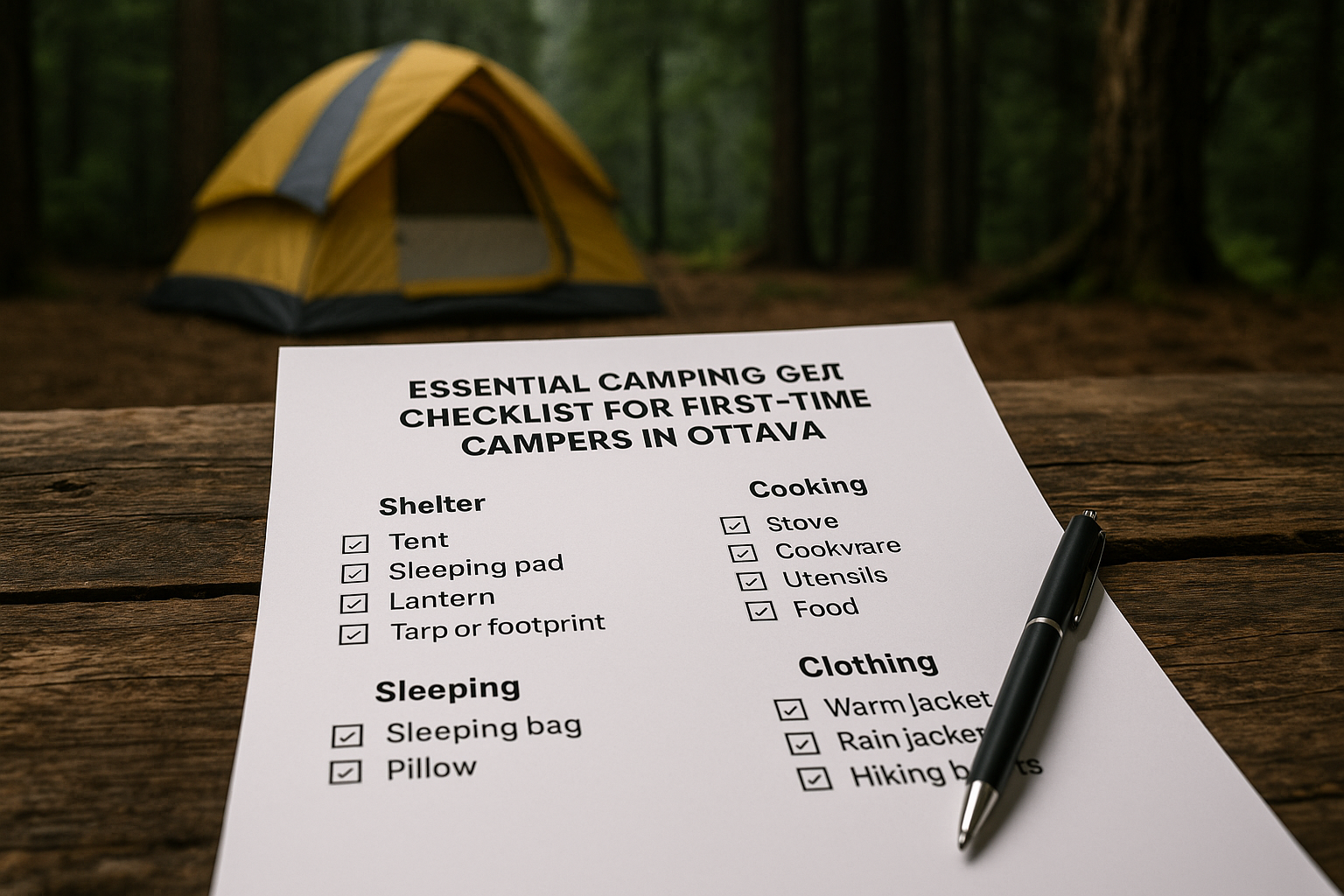Essential Camping Gear Checklist for First-Time Campers in Ottawa