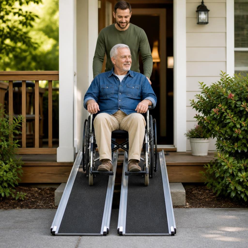 Choosing Non-Skid Wheelchair Ramp Tracks for Temporary Home Access