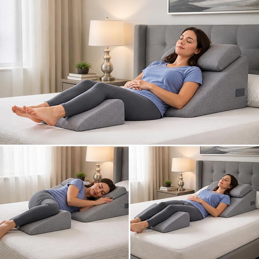 Best Sleeping Positions Using a 3pc Orthopedic Wedge Pillow Set
