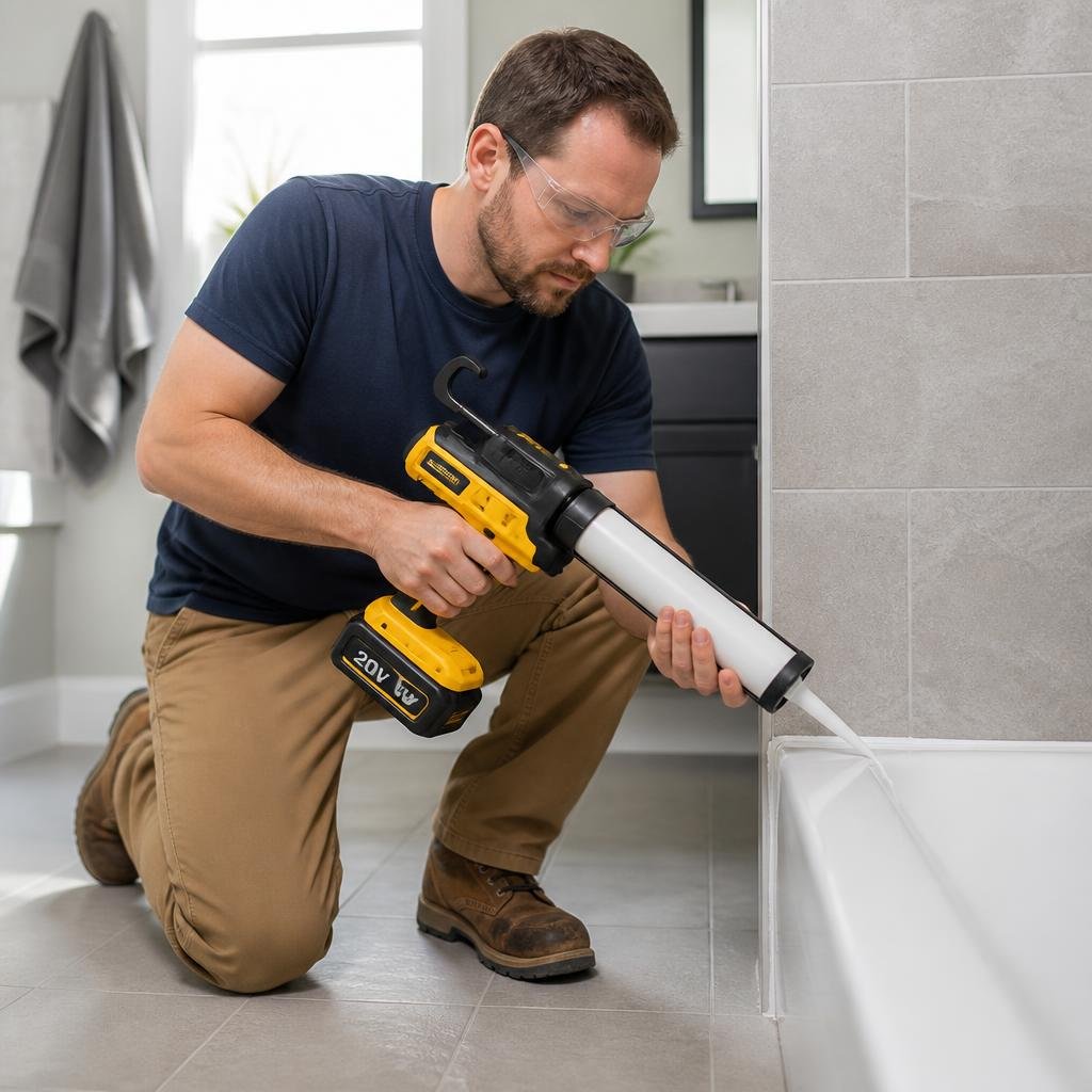 DIY Bathroom Caulking in Orléans Using a 20V Caulking Gun