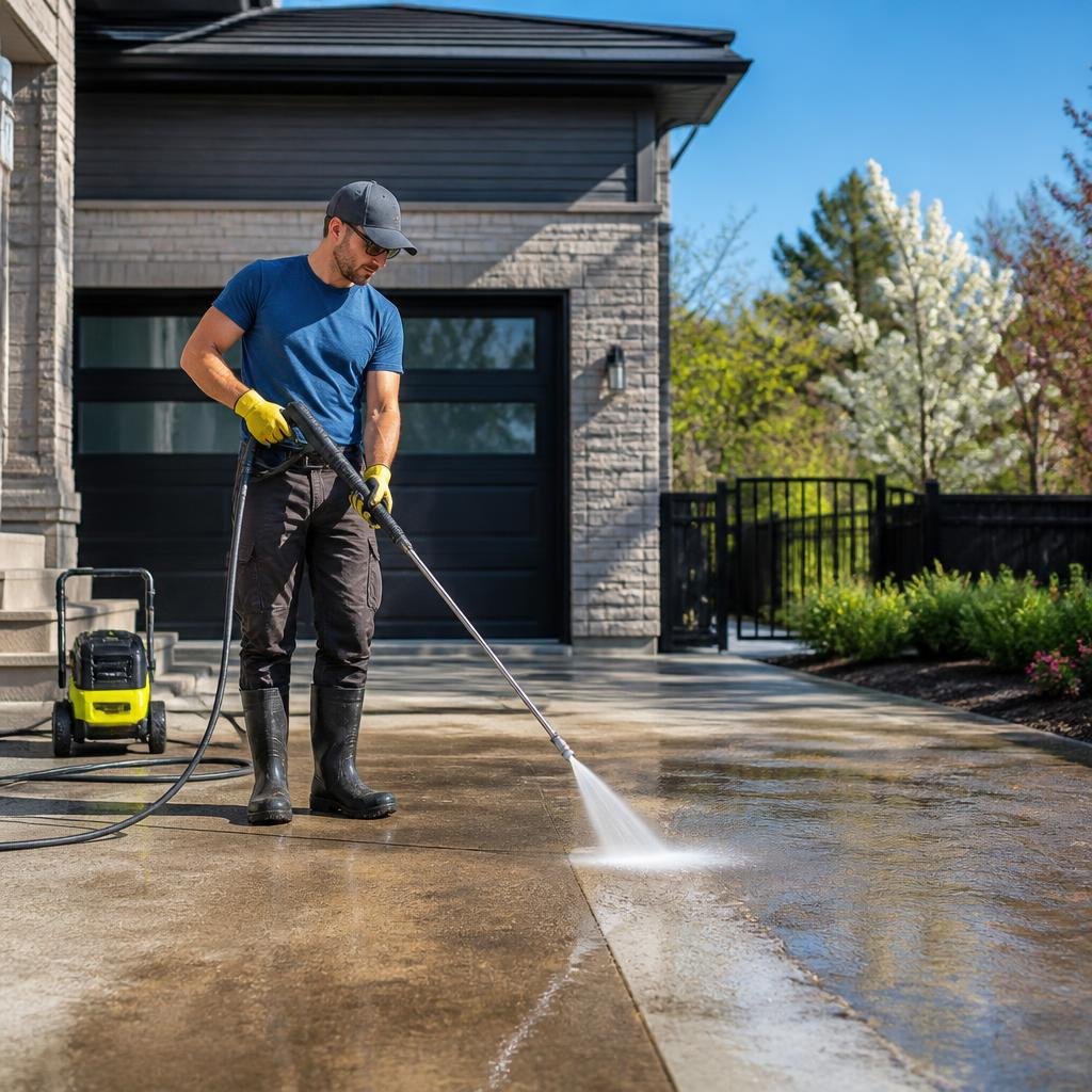 How to Pressure Wash Your Driveway in Orléans Safely
