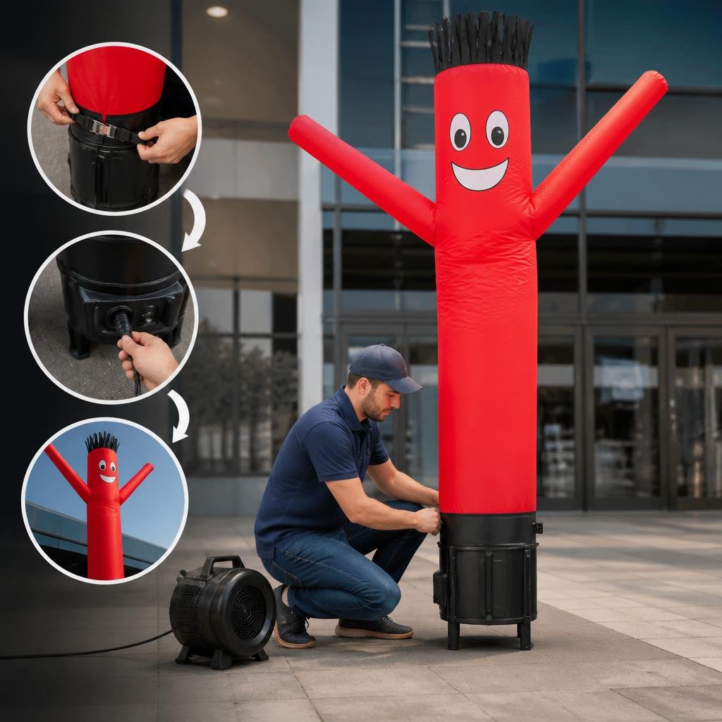 How to Set Up a Tube Man with Blower Safely