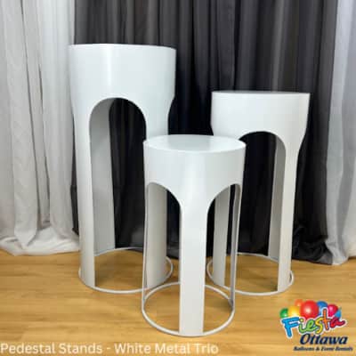 Pedestal Stand - White Metal - Trio Set – photo 2 in Ottawa
