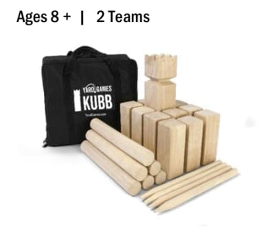 Hardwood Kubb Game Premium Set for rent in Broomall