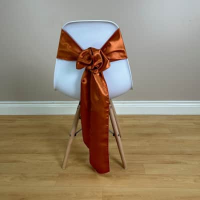 Chair Sash - Shatung Satin - Rust / Burnt Orange for rent in Ottawa