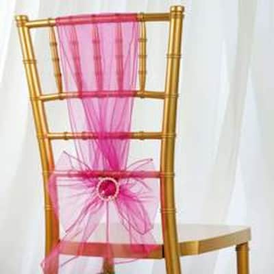 Chair Sash - Organza - Fuchsia for rent in Ottawa