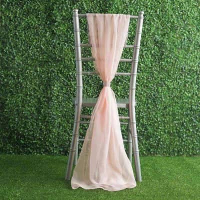 Chair Sash – Chiffon – Blush - 22x72 inches – photo 2 in Ottawa