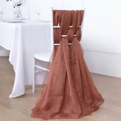 Chair Sash – Chiffon – TerraCotta - 22x72 inches for rent in Ottawa