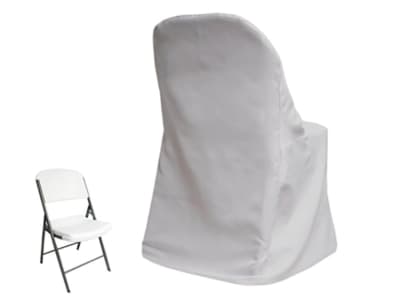 Chair Cover Poly - Folding Chair - White for rent in Ottawa