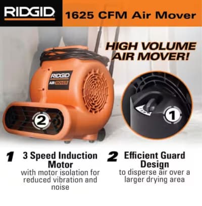 RIDGID 1625 CFM 3-Speed Portable Blower Fan Air Mover – photo 6 in Broomall