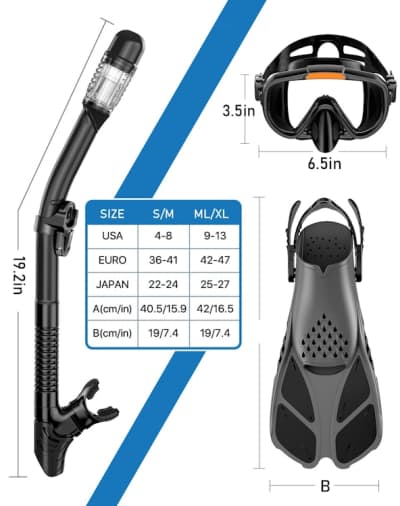 Snorkeling Gear for Adults Men Women,4 in 1 Snorkel Set – photo 6 in Kanata