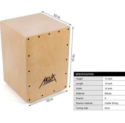 Aklot 10” Cajon Drum Compact Acoustic Jam Cajons Betula Wood – photo 3 in Kanata