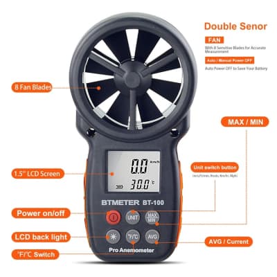 Portable Wind Speed Gauge Meter BT-100 Anemometer – photo 8 in Ottawa