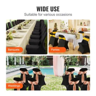 Chair Covers Universal Black - Stretch Spandex – photo 5 in Kingston