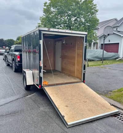 6’ X 10’ + 2’ V Nose Enclosed Trailer With Loading Ramp for rent