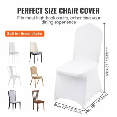 Universal White Stretch Spandex Chair Covers – photo 2 in Nepean