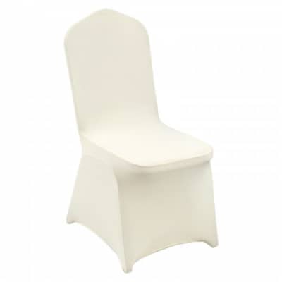 Universal Ivory Stretch Spandex Chair Covers for rent in Nepean