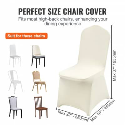 Universal Ivory Stretch Spandex Chair Covers – photo 2 in Nepean