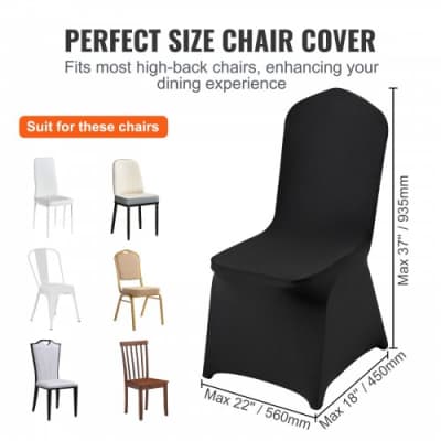 Universal Black Stretch Spandex Chair Covers – photo 2 in Nepean