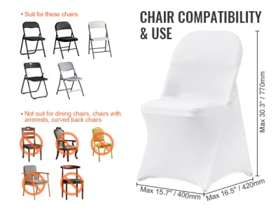 Universal White Stretch Spandex Chair Covers – photo 3 in Nepean