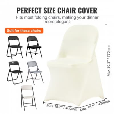 Universal Ivory Stretch Spandex Chair Covers – photo 2 in Nepean