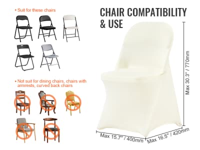 Universal Ivory Stretch Spandex Chair Covers – photo 3 in Nepean
