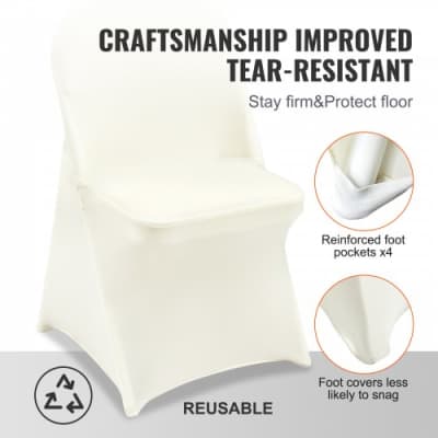 Universal Ivory Stretch Spandex Chair Covers – photo 6 in Nepean