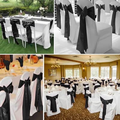 Elegant Black Satin Chair Sash – photo 3 in Nepean