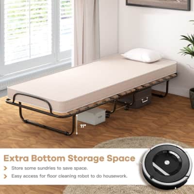 Rolling Folding Bed / Cot With Mattress – photo 2 in Ottawa