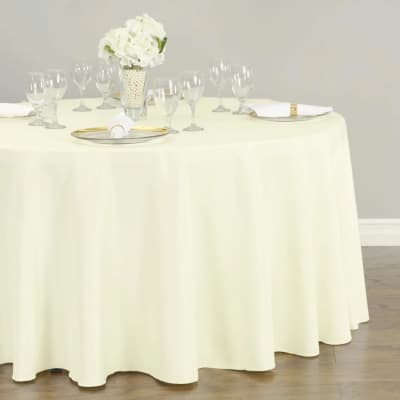 Polyester 120" Round Tablecloth - Ivory – photo 2 in Nepean