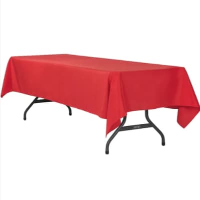 Polyester 60"x120" Rectangular Tablecloth - Red for rent in Nepean