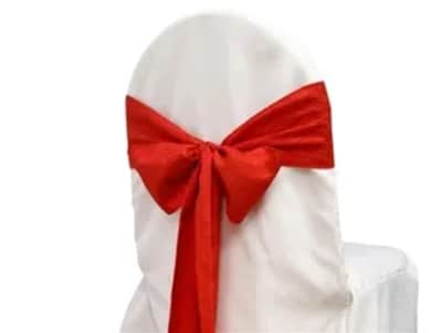 Chair Sash - Taffeta Crinkle - Red for rent