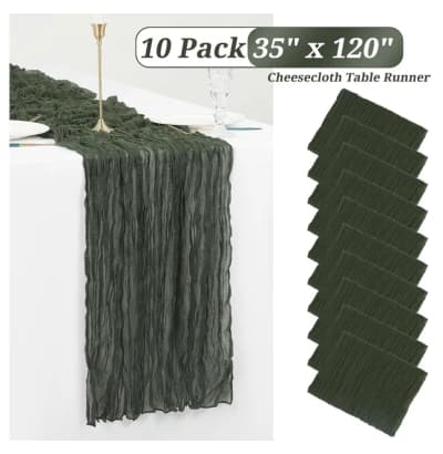 Table Runner Gauze Table Runner 10ft Long - Deep Green – photo 2 in Kingston