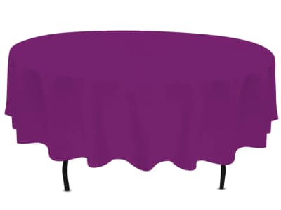 Eggplant Tablecloth 90 inch Round Polyester for rent in Orléans