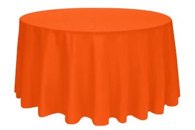 Orange Tablecloth 120 inch Round Polyester for rent in Orléans