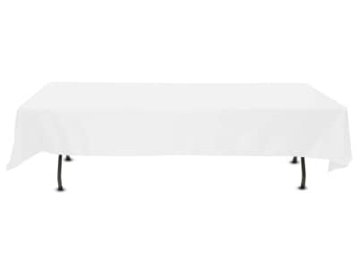 White Tablecloth 53 x 120 inch Rectangle Polyester for rent in Orléans