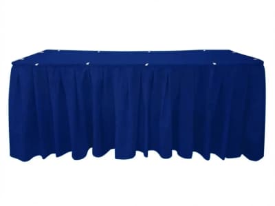 Royal Blue Table Skirt 17 foot Polyester for rent in Orléans