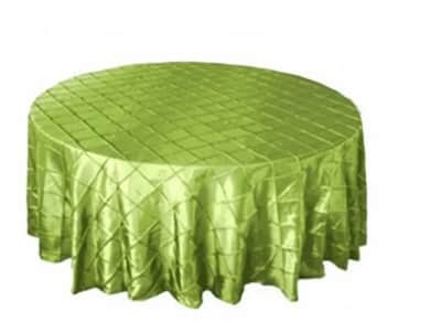 Apple Green Round Tablecloth Pintuck 120 inch for rent in Orléans