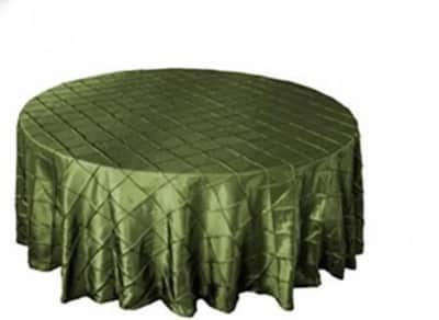 Willow Green Round Tablecloth Pintuck 120 inch for rent in Orléans
