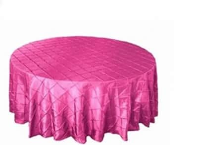 Fuchsia Round Tablecloth Pintuck 120 inch for rent in Orléans