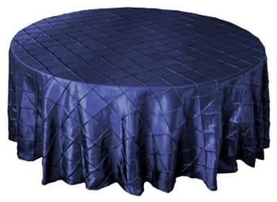 Navy Blue Round Tablecloth Pintuck 120 inch for rent in Orléans