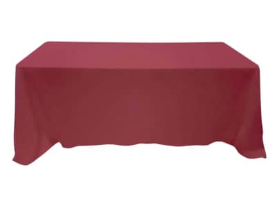 90 x 132 inch Rectangle Polyester Tablecloth Burgundy for rent in Arnprior