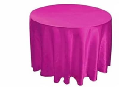 120 inch Round Satin Tablecloth Fuchsia for rent in Arnprior