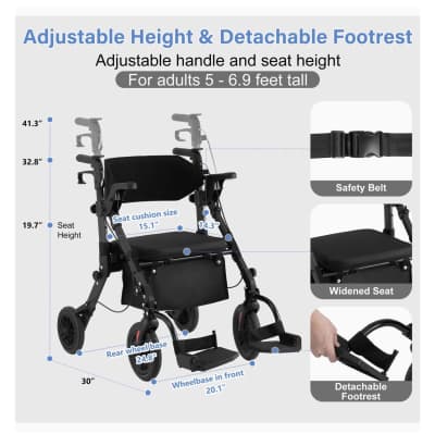 Versatile Rollator Walker Rental – Kemptville Mobility Aid for rent in Kemptville