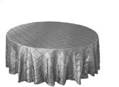 120 inch Round Pintuck Tablecloth Silver for rent in Arnprior