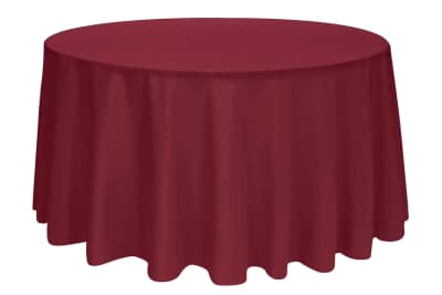 120 inch Round Polyester Tablecloth Burgundy for rent in Arnprior