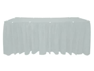 17 foot Rectangle Polyester Table Skirt Silver for rent in Arnprior