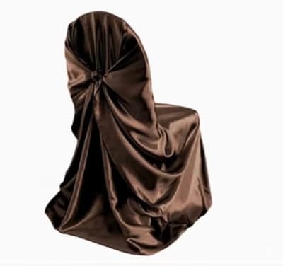 Chocolate Satin Chair Cover - Universal for rent in Arnprior