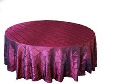 Tablecloth Burgundy Pintuck 120 inch Round for rent in Kanata