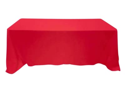 Tablecloth Red Polyester 90 x 132 inch Rectangle for rent in Kanata